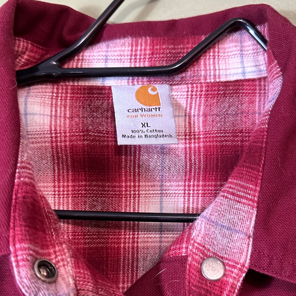 Carhartt women’s Red Button-Up chore coat XL - Picture 2 of 5